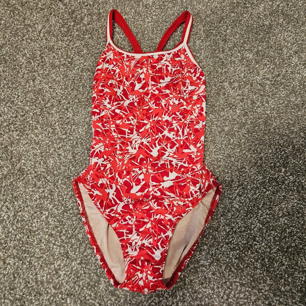 Dolfin Women's Red and White One Piece Swimsuit